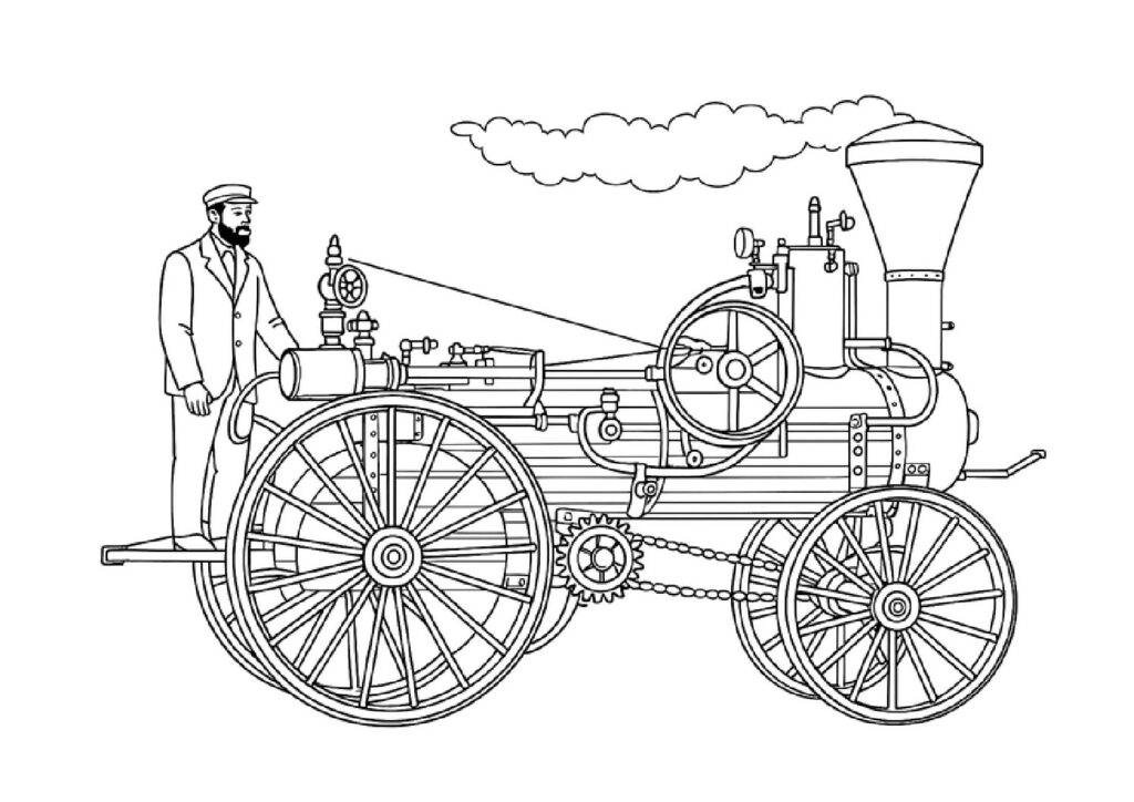 Old fashioned farm tractor