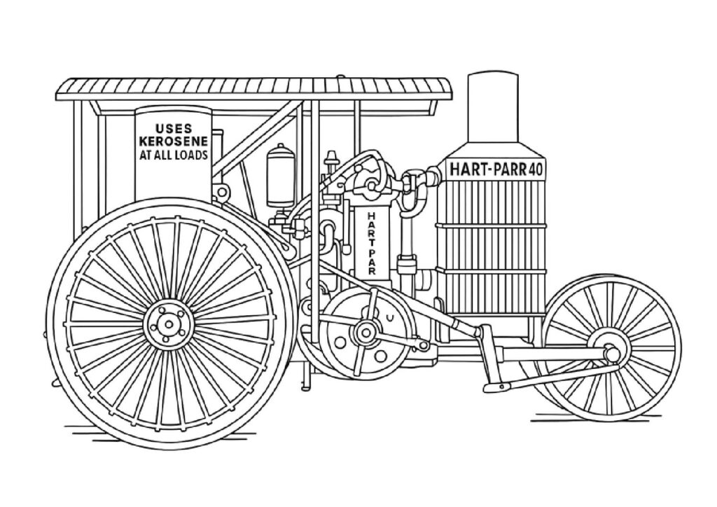 Old fashioned farm tractor