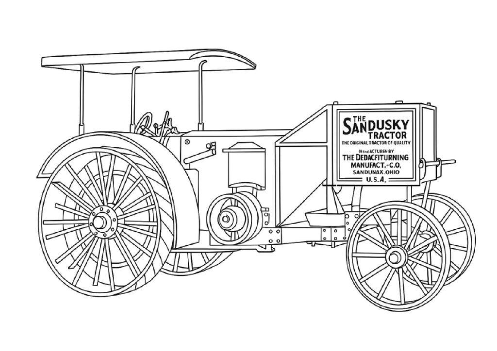 Old fashioned farm tractor