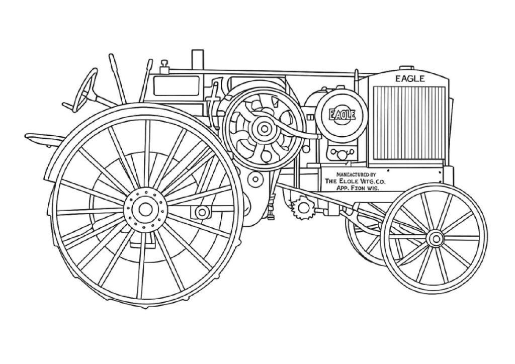 Old fashioned farm tractor