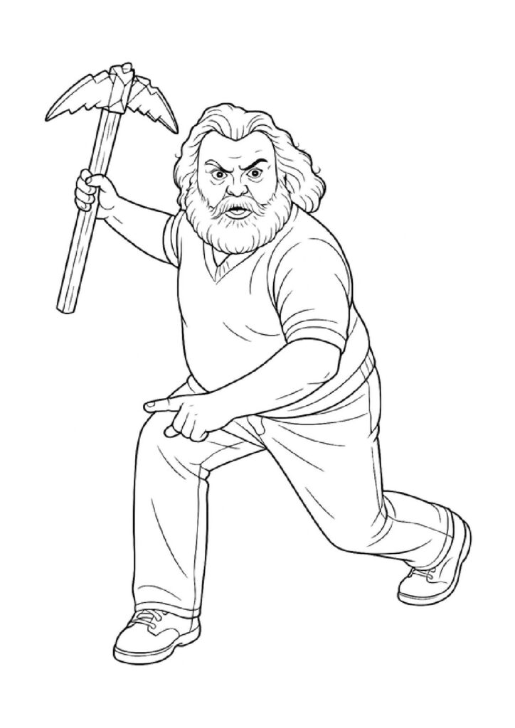 Steve holding a pickaxe